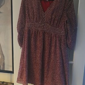 Charming Red Patterned Kids Dress